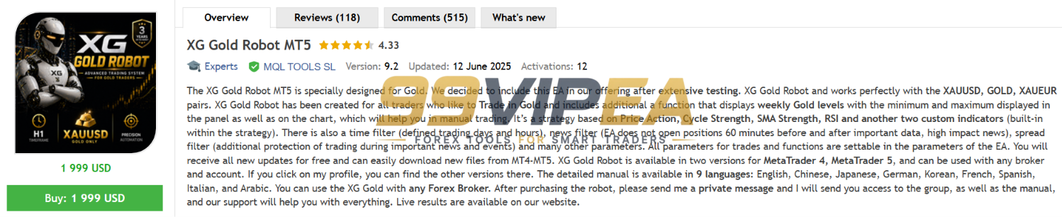 XG Gold Robot MT5